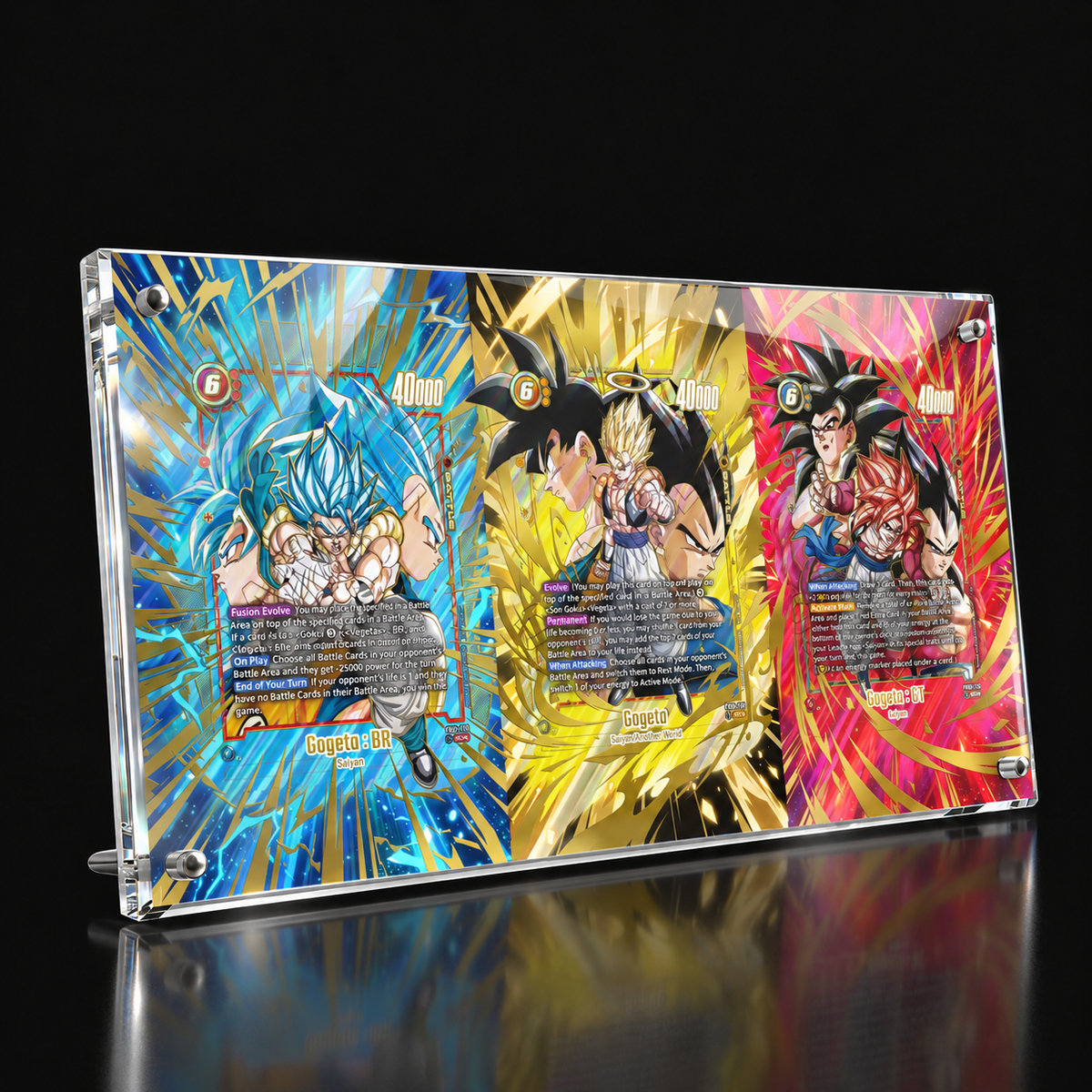 Gogeta 3-Card Panoramic Extended Art Display + Standoff Stand
