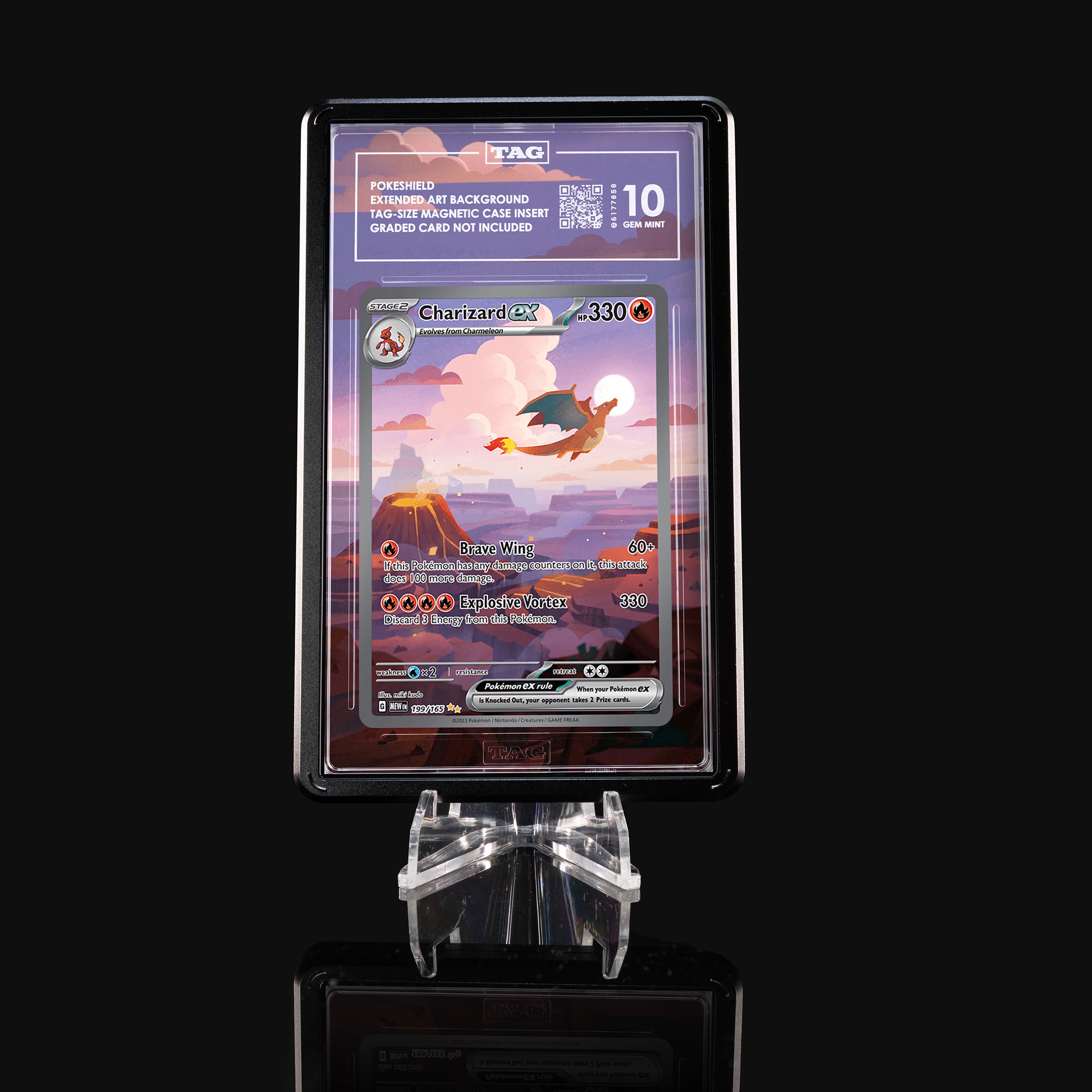 Charizard ex 199 Extended Art Display