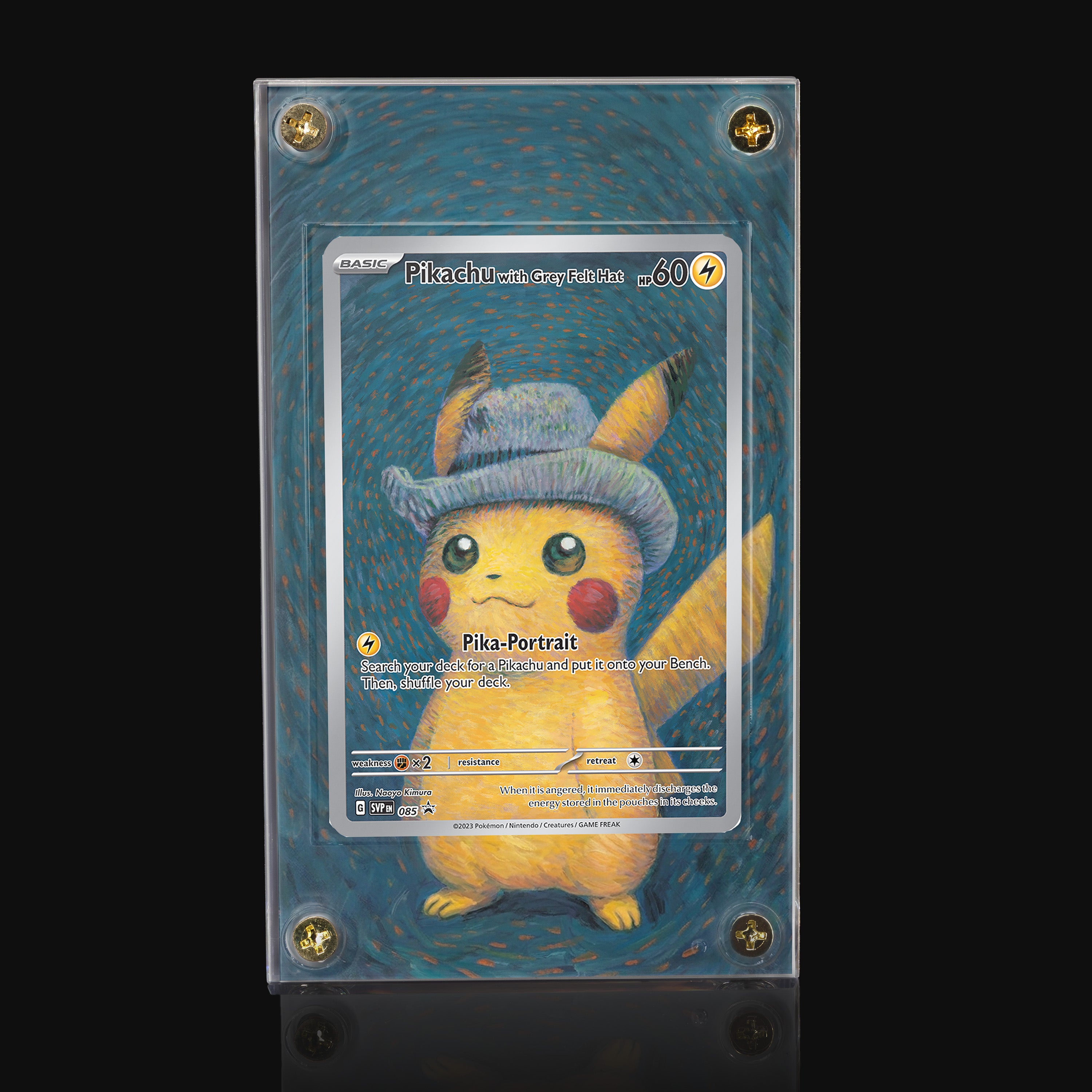 Pikachu with Grey Felt Hat 085 Extended Art Display