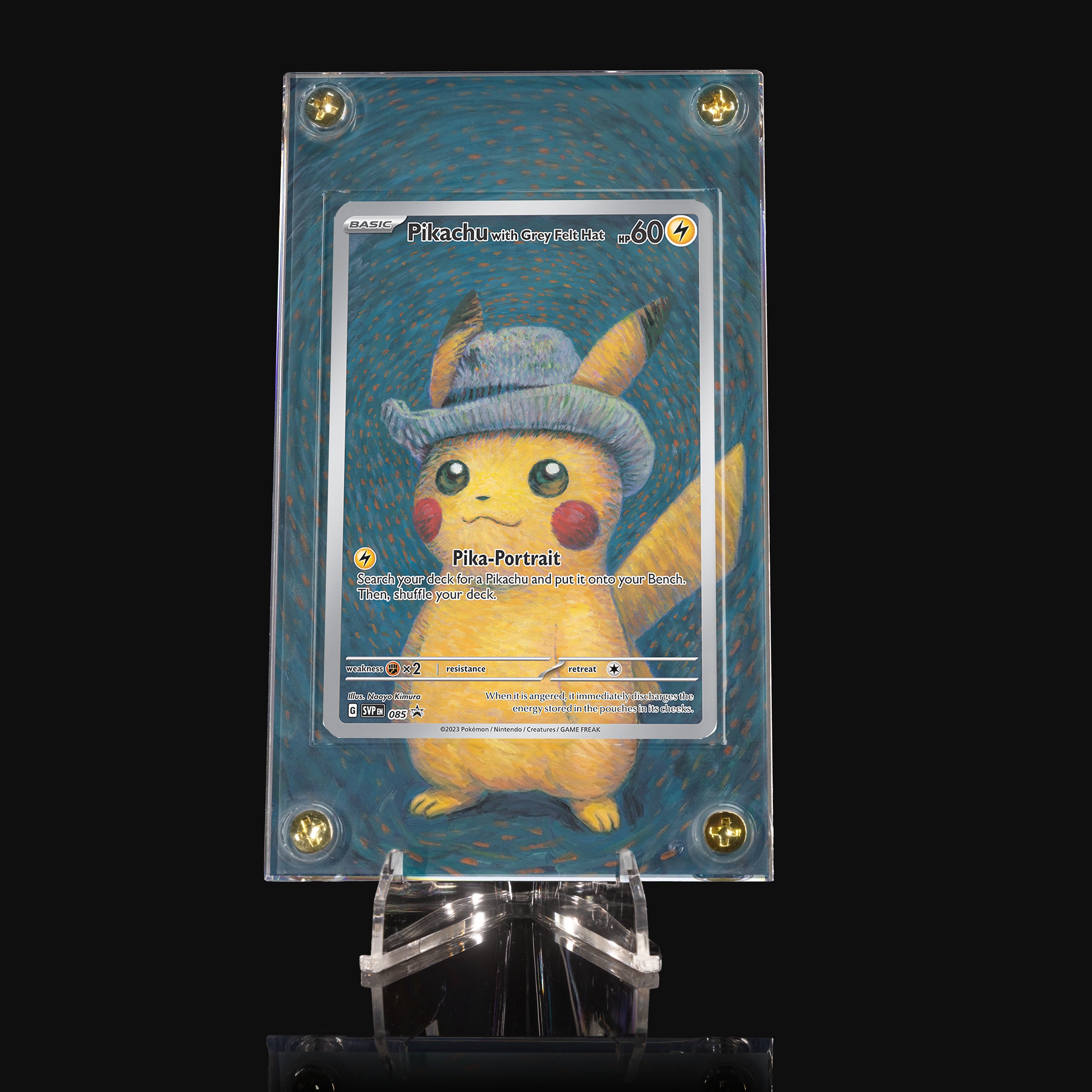 Pikachu with Grey Felt Hat 085 Extended Art Display