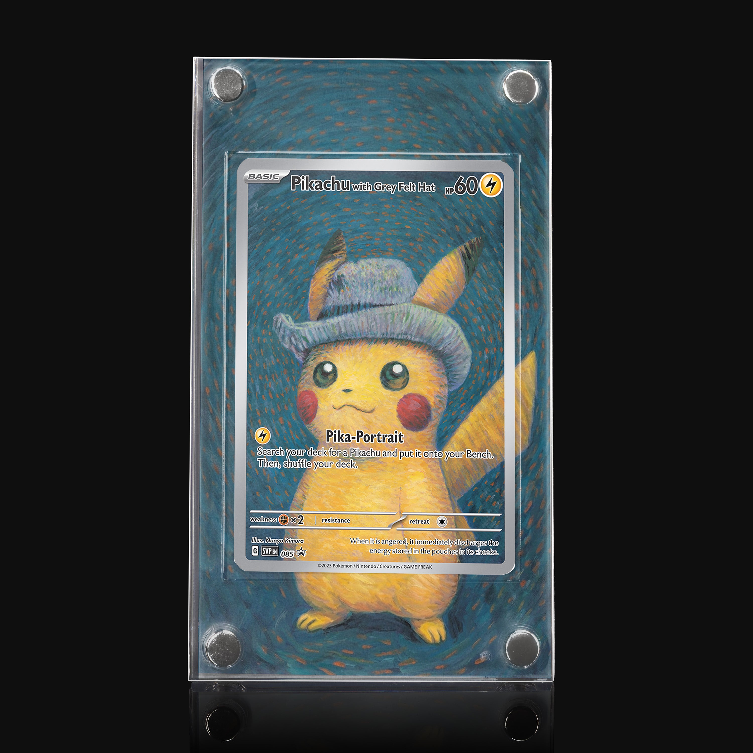 Pikachu with Grey Felt Hat 085 Extended Art Display