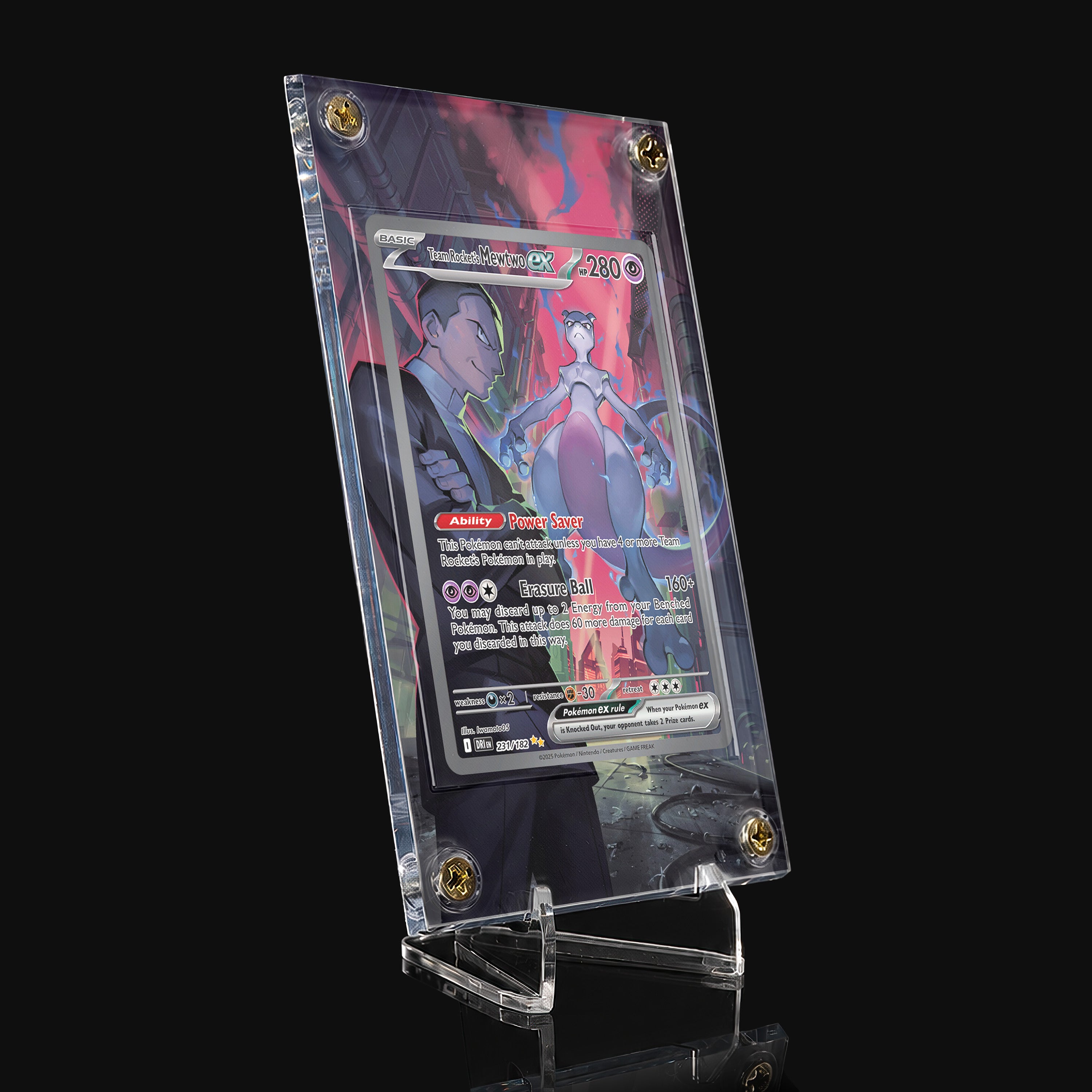 Team Rocket's Mewtwo ex 231 Pokemon Extended Art Display