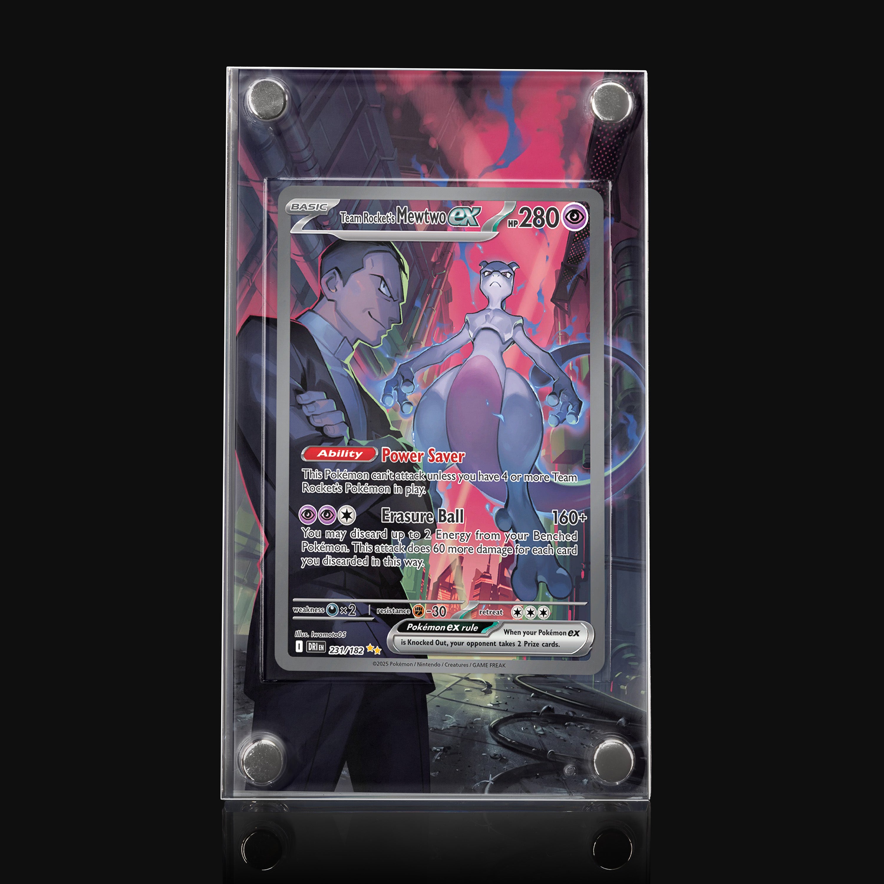 Team Rocket's Mewtwo ex 231 Pokemon Extended Art Display