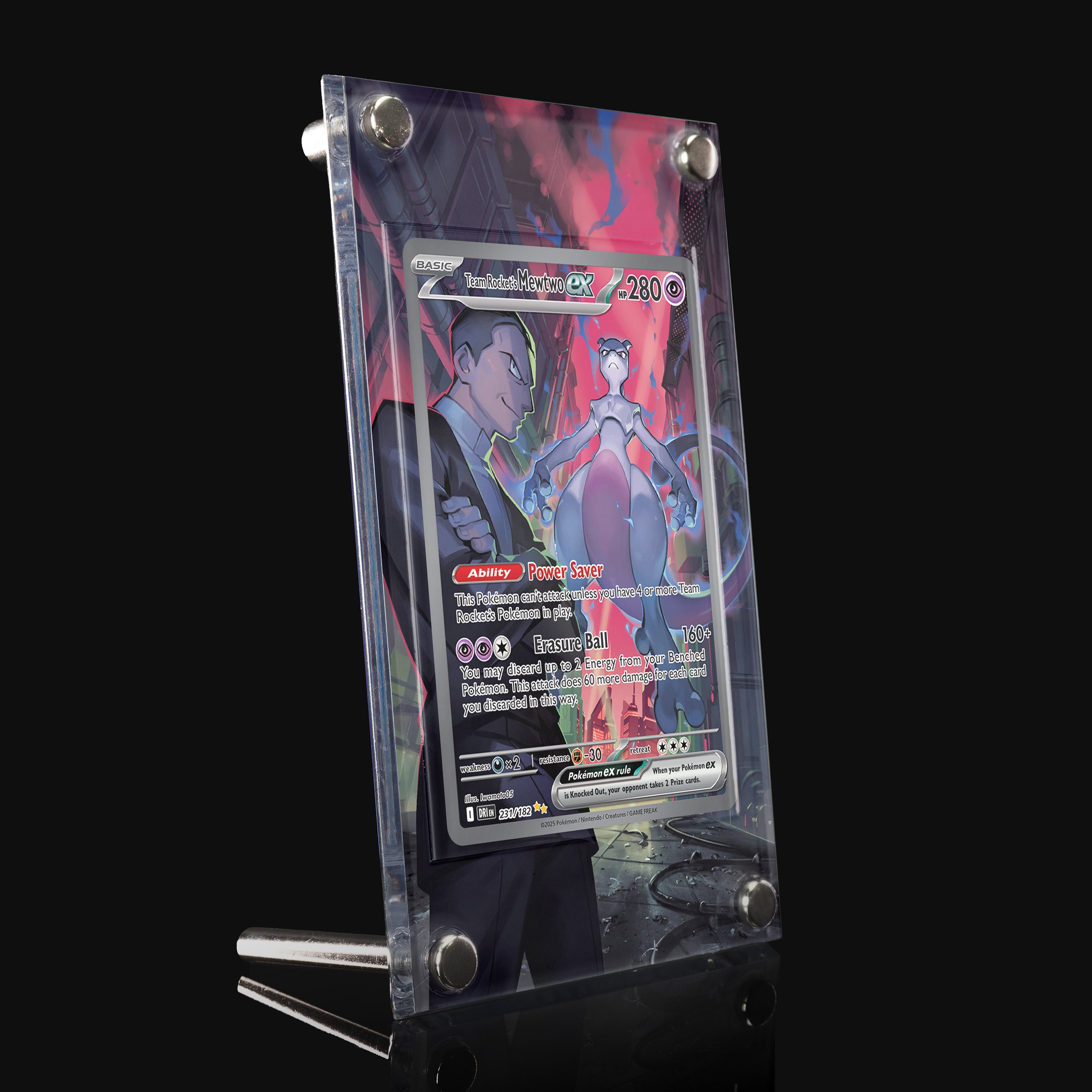 Team Rocket's Mewtwo ex 231 Pokemon Extended Art Display