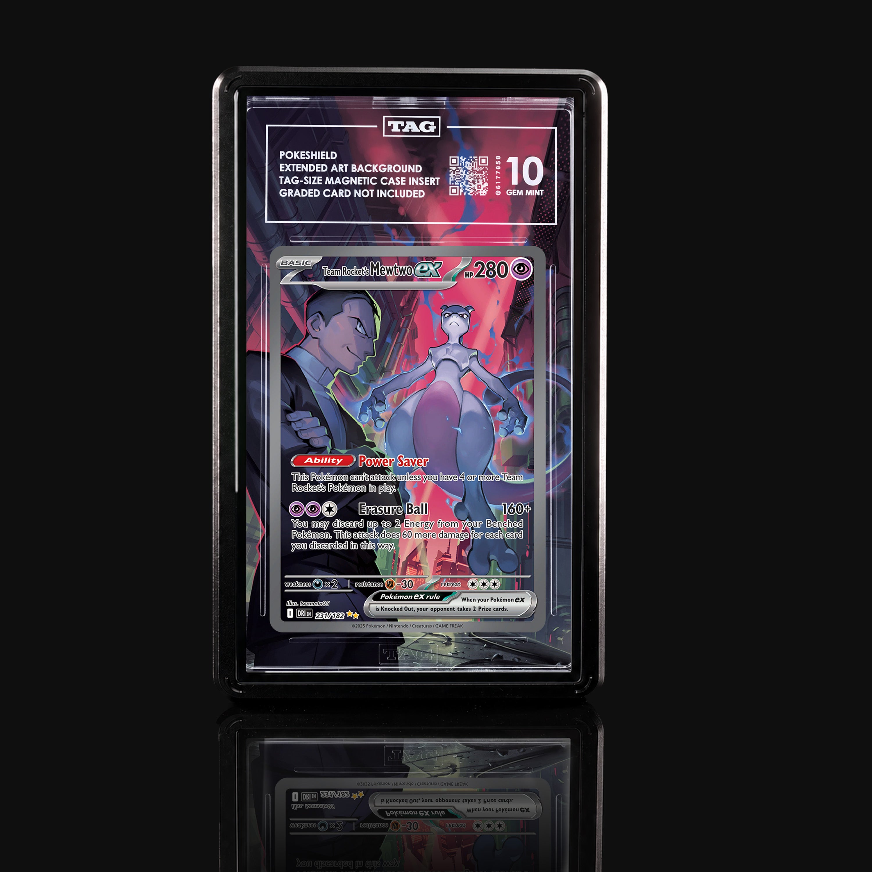 Team Rocket's Mewtwo ex 231 Pokemon Extended Art Display