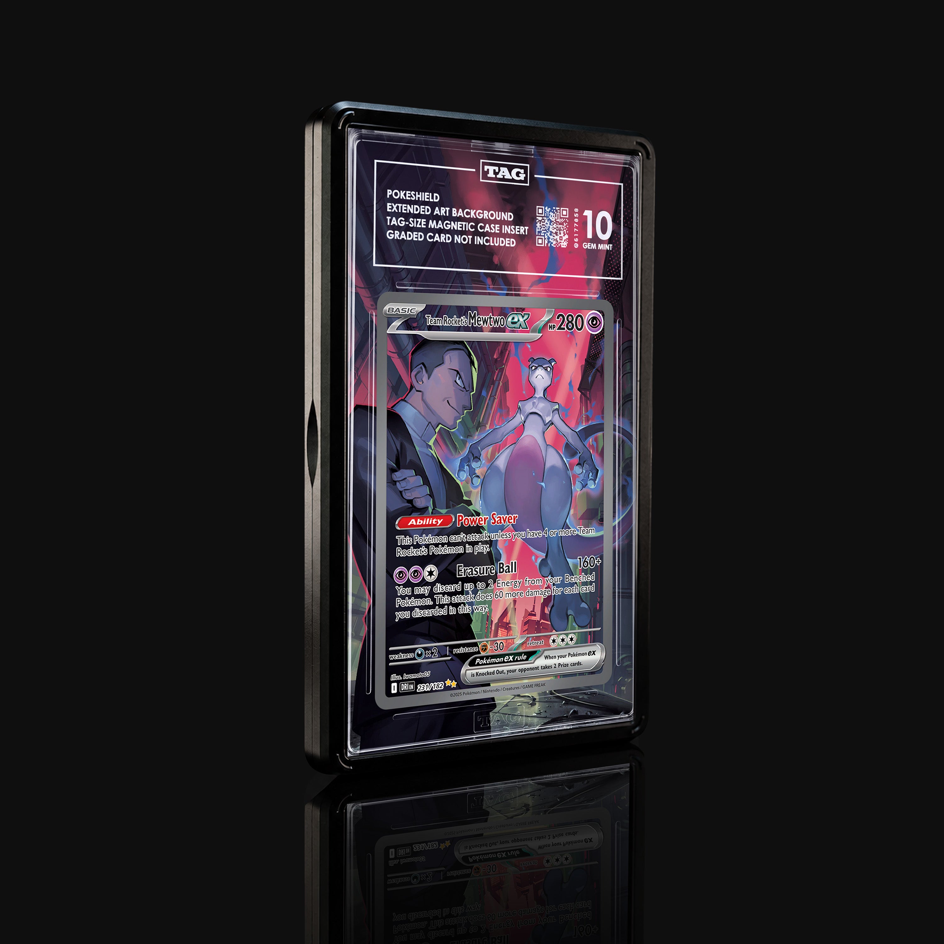 Team Rocket's Mewtwo ex 231 Pokemon Extended Art Display