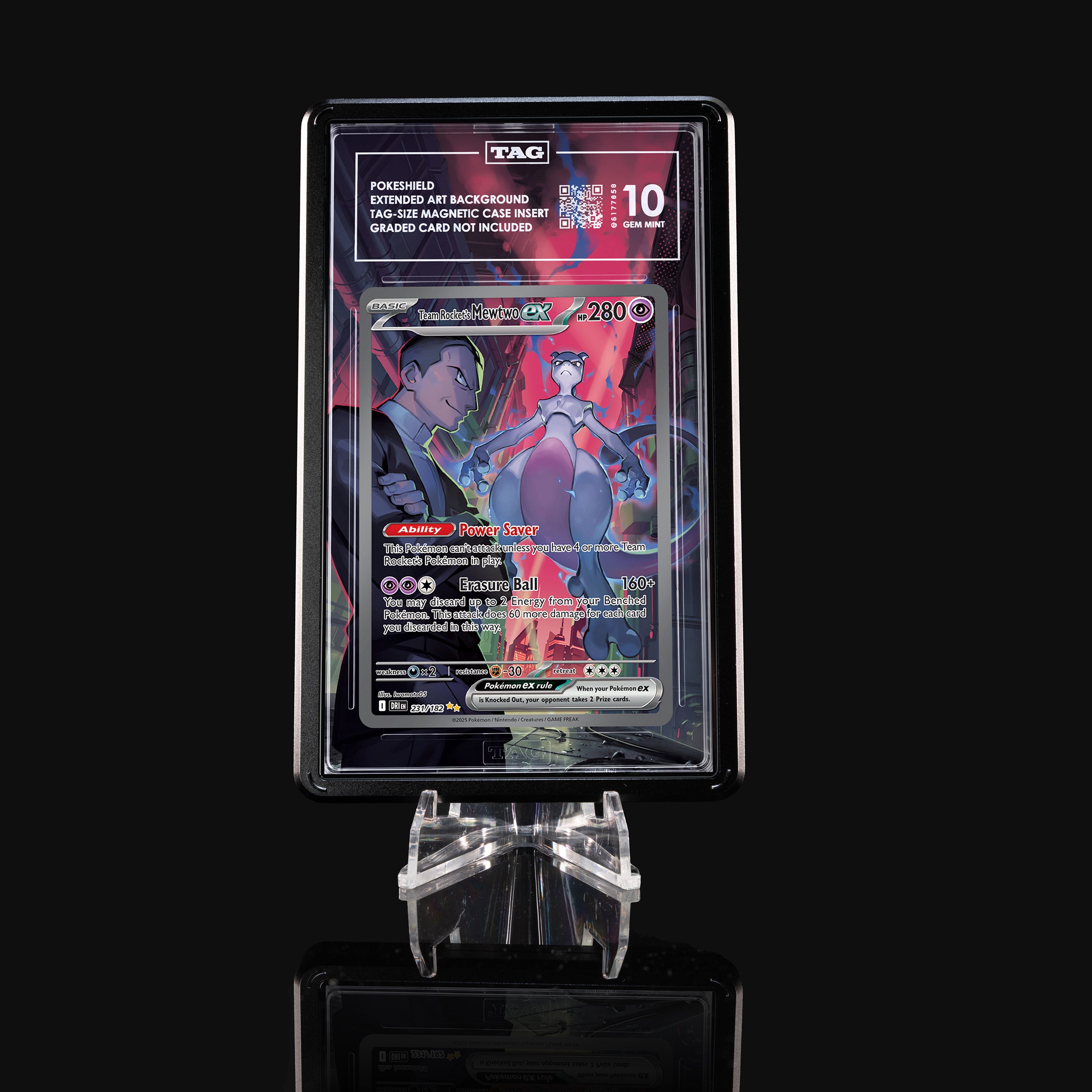 Team Rocket's Mewtwo ex 231 Pokemon Extended Art Display