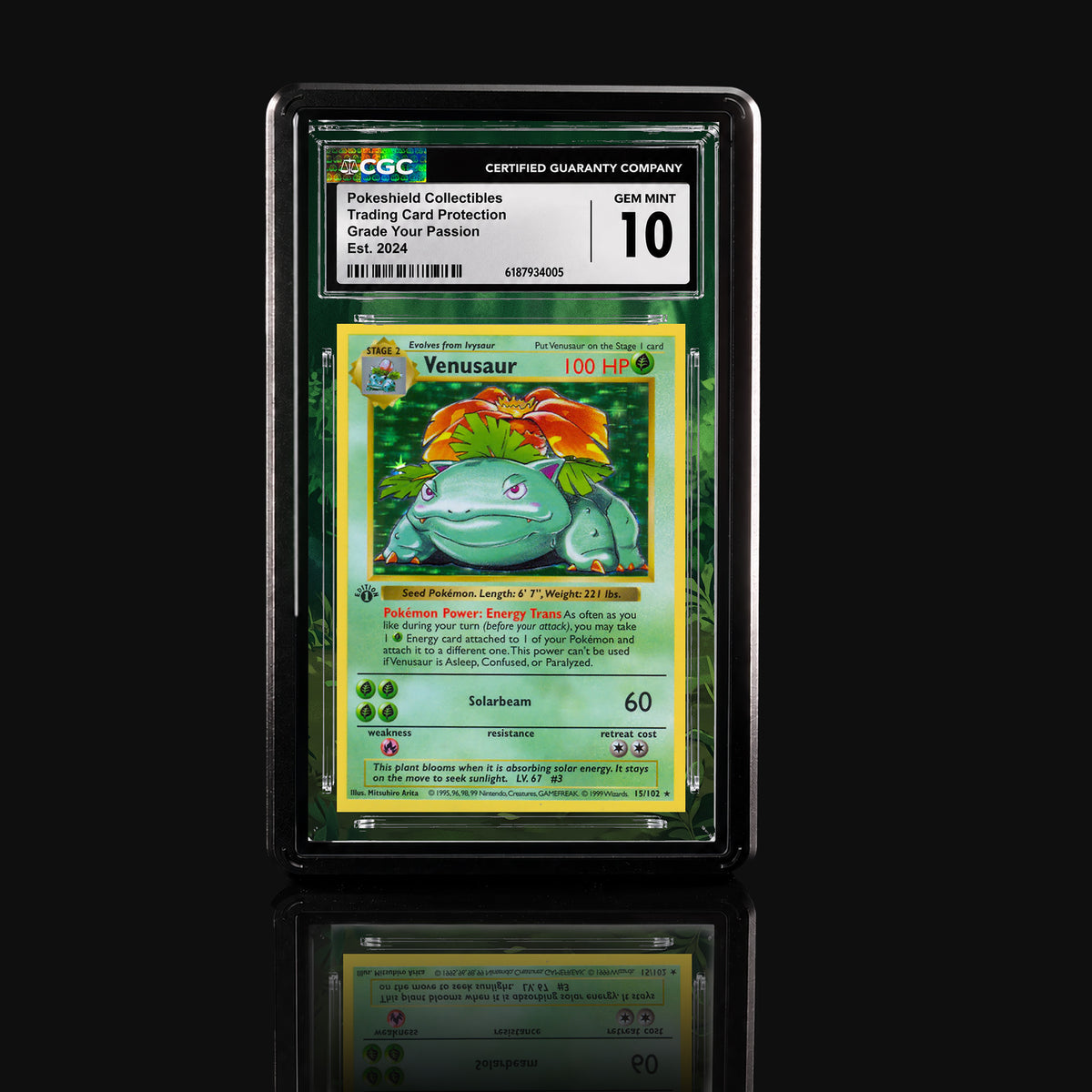 Venusaur 15/102 Base Set Extended Art Display