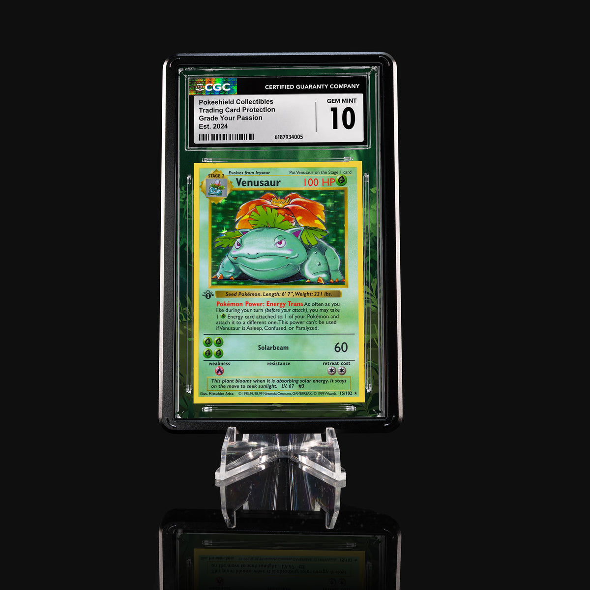 Venusaur 15/102 Base Set Extended Art Display